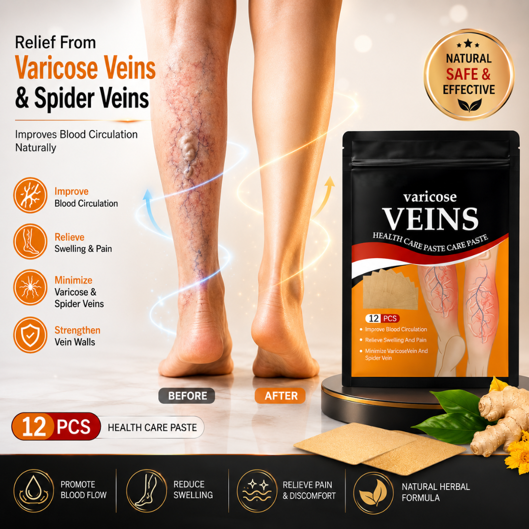 Varicose Veins Relief Patches | Herbal Treatment Pads for Pain Relief & Circulation Improvement (12 PCS)